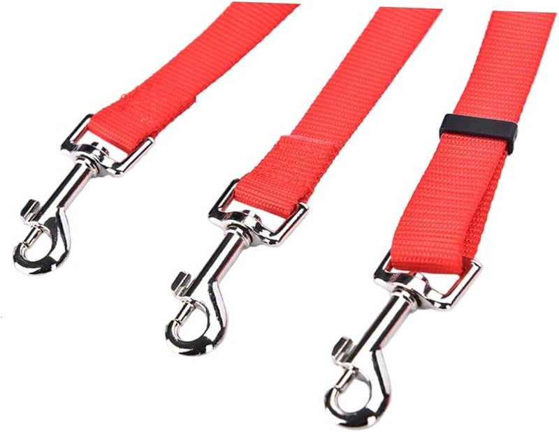 حبل تدريب الكلاب ثلاثي الرؤوس من النايلون الأحمر عالي المتانة للكلاب الصغيرة والمتوسطة في الهواء الطلق - Image 3